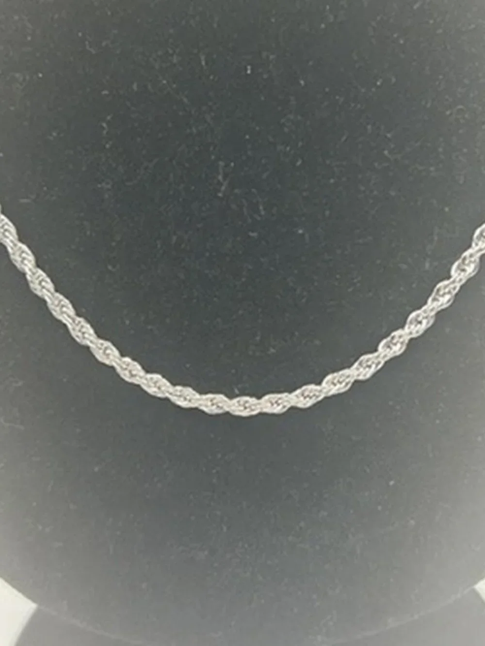 Real Silver Rope Chain 3mm 24 Inch Mens Stainless Steel Plated Waterproof Solid